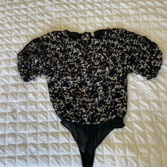 Free people black floral bodysuit - Picture 6 of 13